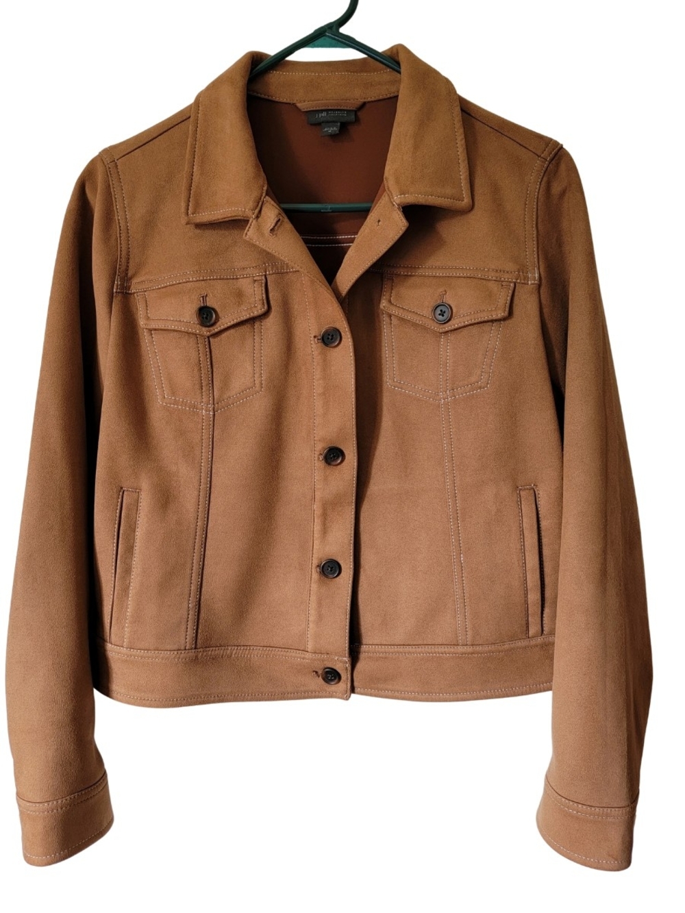 J. Jill Wearever Luxe Faux-Suede Camel Jacket Size M Like New